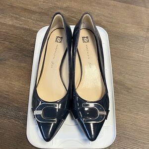 Anne Klein Blue Patent Leather Heels